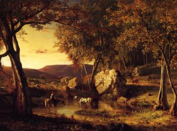 喬治 英尼斯 Summer Days Cattle Drinking Late Summer Early Autumn 喬治 英尼斯 Summer Days Cattle Drinking Late Summer Early Autumn